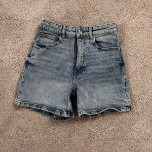 Zara High Waisted Boyfriend Denim Shorts